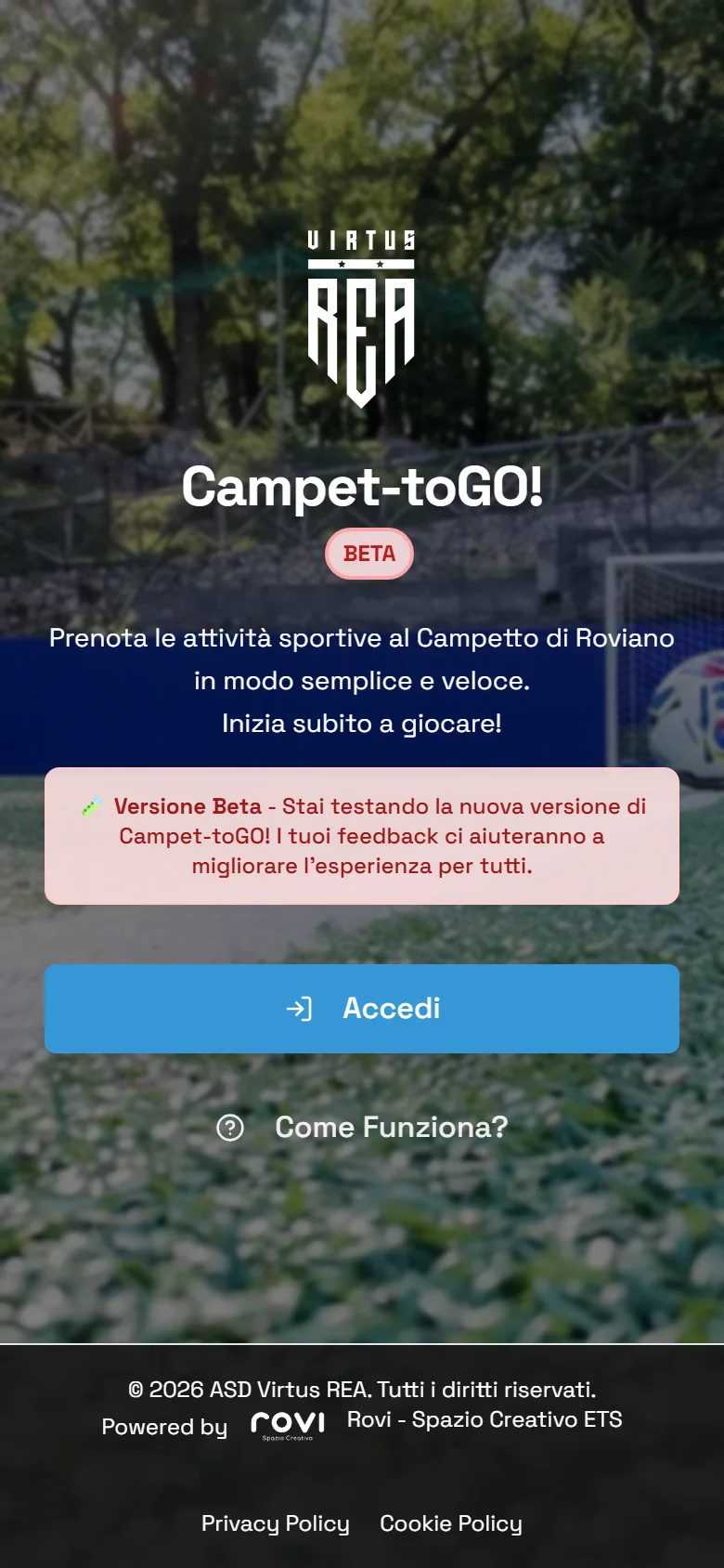 Home di CampettoGO su telefono